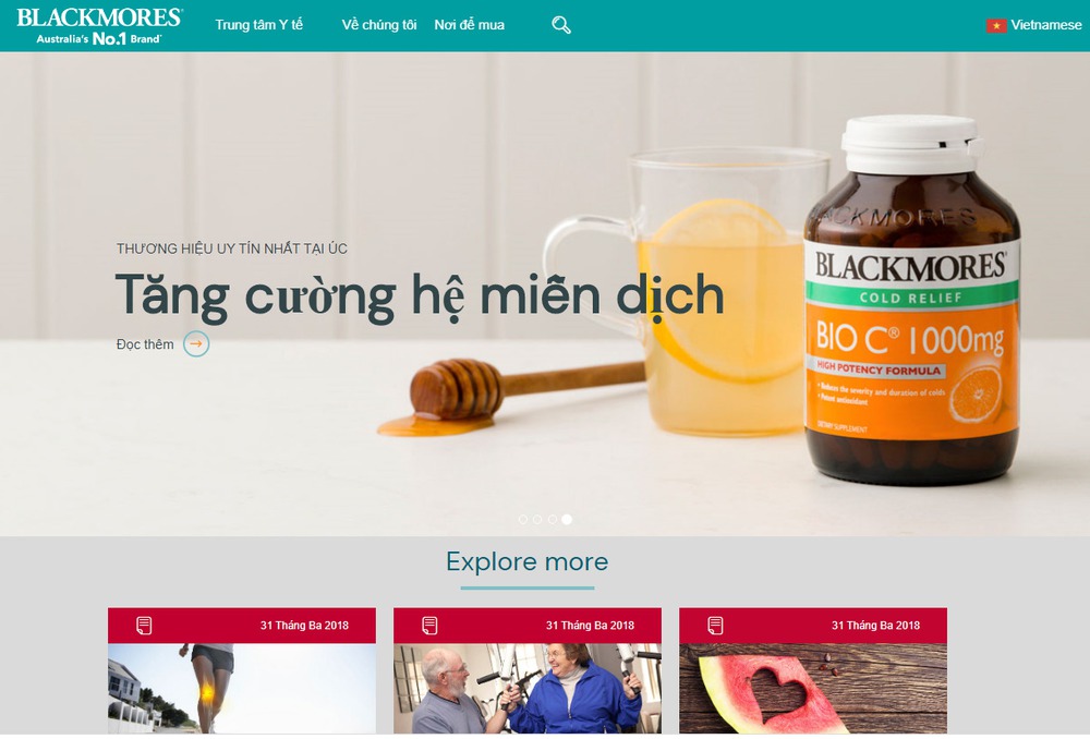 Thiết kế website thực phẩm chức năng, hỗ trợ sức khỏe hiện đại chuyên nghiệp