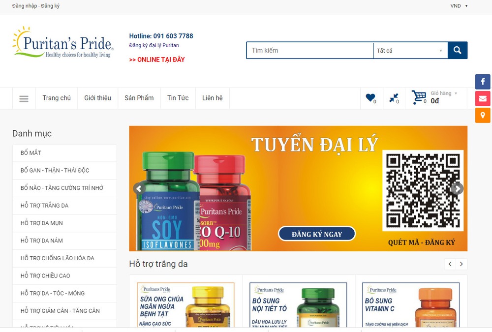 Thiết kế website thực phẩm chức năng, hỗ trợ sức khỏe hiện đại chuyên nghiệp