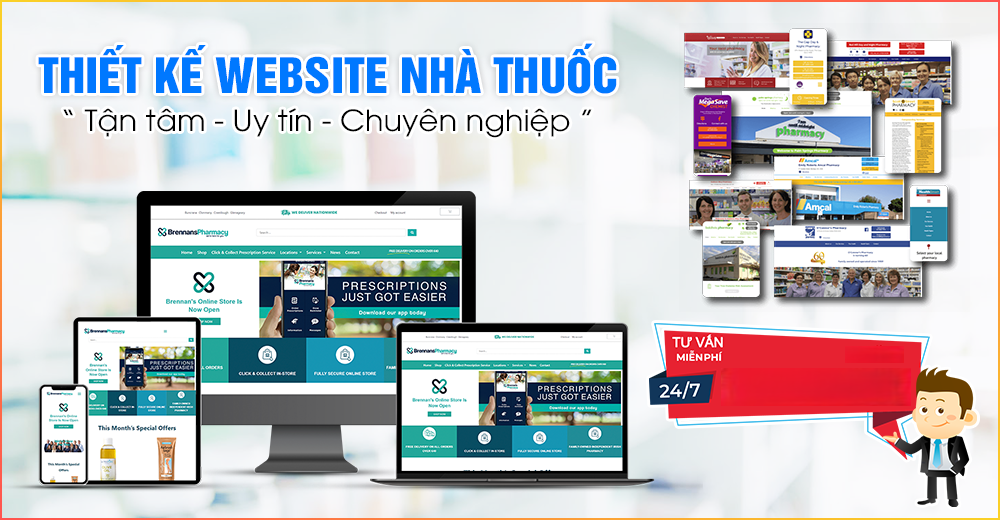Thiết kế website nhà thuốc chuyên nghiệp hiện đại, chuẩn seo