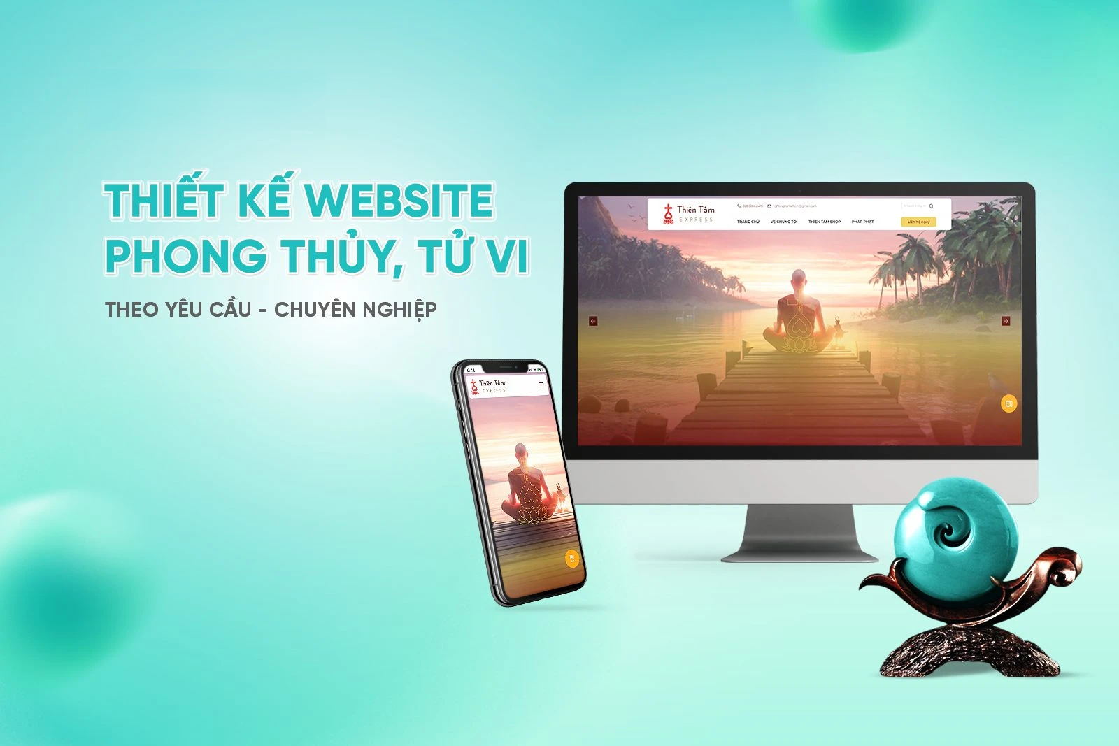 Thiết kế website bán đồ phong thủy chuyên nghiệp hiện đại giao diện độc quyền