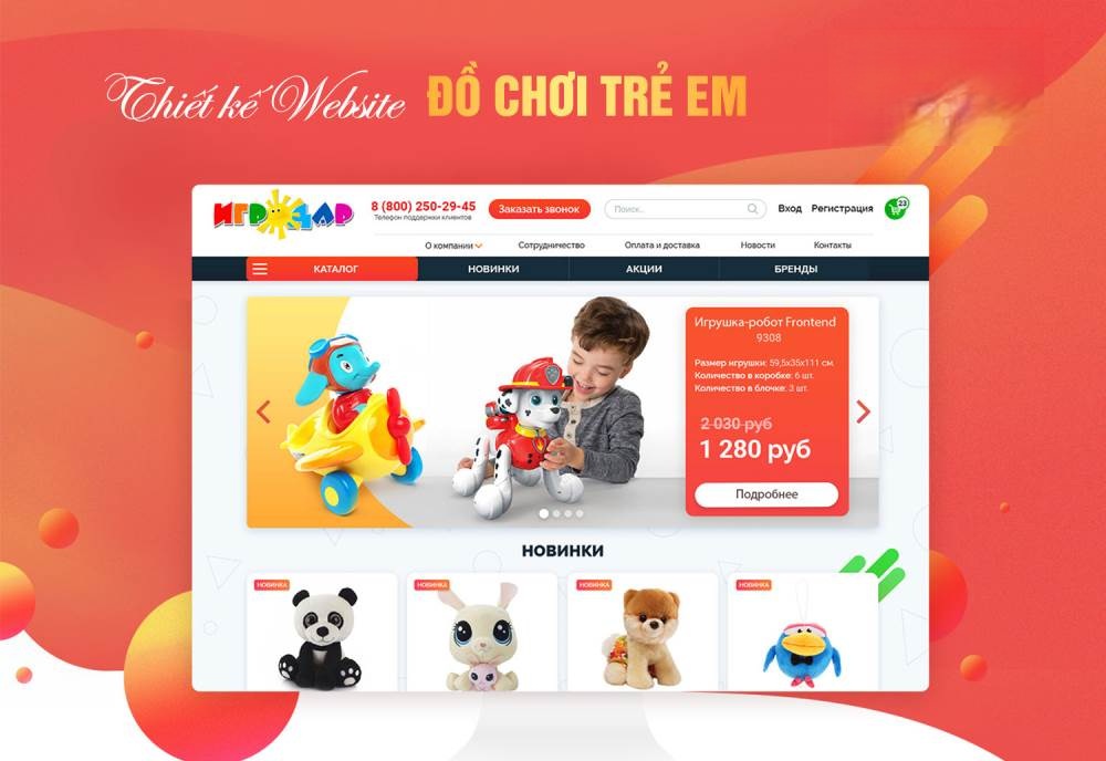 Thiết kế website bán đồ chơi trẻ em chuyên nghiệp, chuẩn seo