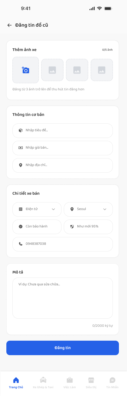 Đăng tin đồ cũ